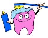 Coloring page Tooth cleaning itself painted bysammy