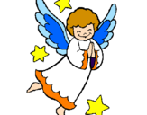 Coloring page Little angel painted byangel