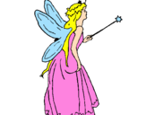 Coloring page Fairy with long hair painted byDE  ALEJANDRA