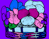 Coloring page Basket of flowers 12 painted byyanceann