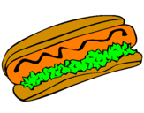 Coloring page Hot dog painted byrishikesh