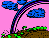 Coloring page Rainbow painted byyanceann