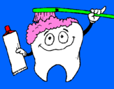 Coloring page Tooth cleaning itself painted bychandana