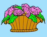 Coloring page Basket of flowers 9 painted byamali