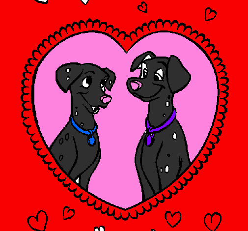 Coloring page Dalmatians in love painted byjosalyn