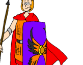 Coloring page Roman soldier II painted byCent Urion