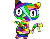 Coloring page Doodle the cat mummy painted byanja2000