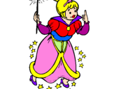 Coloring page Fairy godmother painted byanja2000