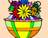 Coloring page Basket of flowers 11 painted byjuan