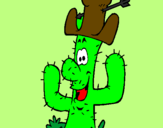 Coloring page Cactus with hat painted bycactus