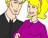 Coloring page Father and mother painted bypraneel