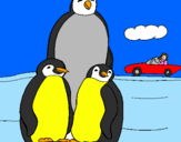 Coloring page Penguin family painted bypaola v.