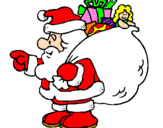 Coloring page Santa Claus with the sack of presents painted byanja2000