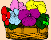 Coloring page Basket of flowers 12 painted bymaria luiza e papai