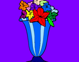 Coloring page Vase of flowers painted bychloe