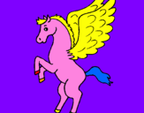 Coloring page Pegasus on hind legs painted byRODOLFO