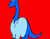 Coloring page Diplodocus with shirt painted bydavi,