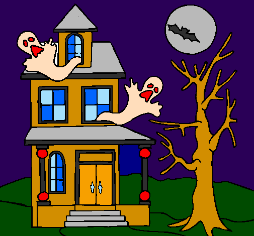 Coloring page Ghost house painted byarianna.
