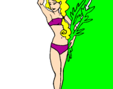 Coloring page Roman woman in bathing suit painted byBeth