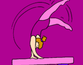 Coloring page Exercising on pommel horse painted byainara