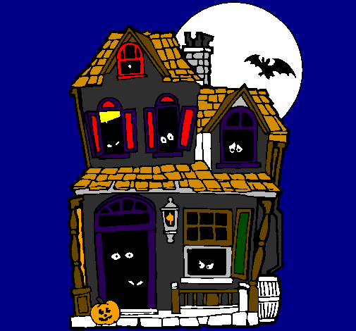 Coloring page Mysterious house II painted byCristian
