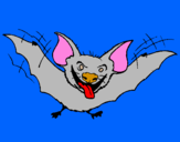 Coloring page Bat sticking tongue out painted byanonymous