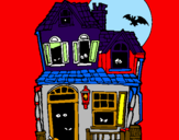 Coloring page Mysterious house II painted byoscar hoces