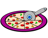 Coloring page Pizza painted bylalagirl