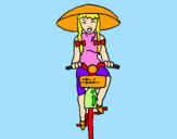 Coloring page Young Chinese woman painted byanja2000