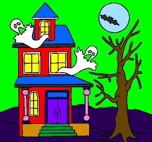 Coloring page Ghost house painted bycaterina