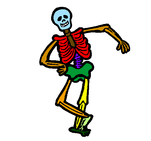 Coloring page Happy skeleton painted byLia