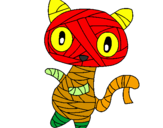 Coloring page Doodle the cat mummy painted byGIADA SOLOINA            