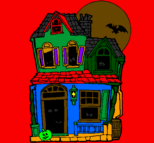 Coloring page Mysterious house II painted bysergi