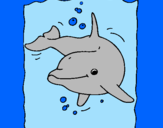 Coloring page Dolphin painted byanonymous