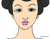 Coloring page Geisha face painted bylalagirl