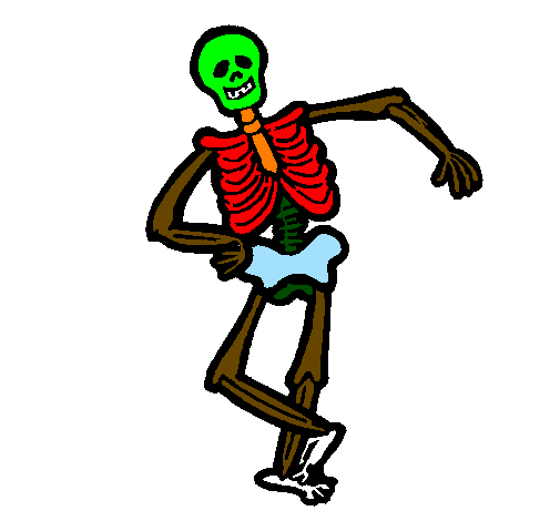 Coloring page Happy skeleton painted bynico