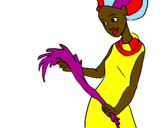 Coloring page Ethiopian woman painted bylalagirl
