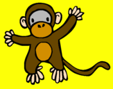 Coloring page Monkey painted byMia & Mari