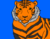 Coloring page Tiger painted bymonkey