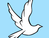 Coloring page Dove of peace in flight painted byLeonella