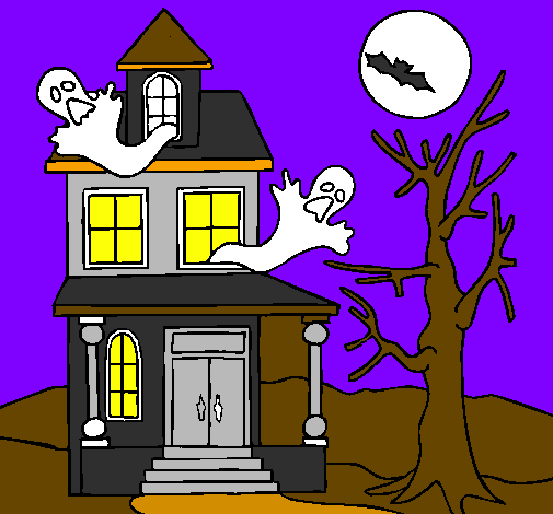 Coloring page Ghost house painted byBianca