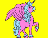 Coloring page Unicorn with wings painted bylalagirl