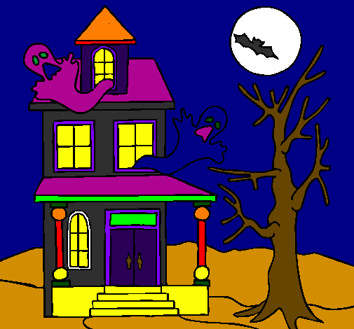Coloring page Ghost house painted byAlbert
