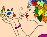 Coloring page Anemoi painted byana