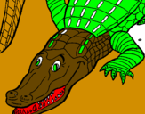 Coloring page Crocodile painted byivo