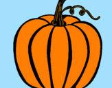 Coloring page Big pumpkin painted byplane