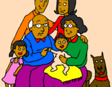Coloring page Family  painted byrishikesh
