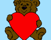 Coloring page Bear in love painted byYAIZA