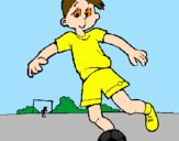 Coloring page Playing football painted byGabor