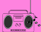 Coloring page Radio cassette 2 painted bychloe